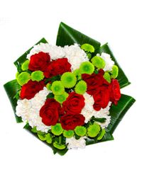 букет из хризантем и роз